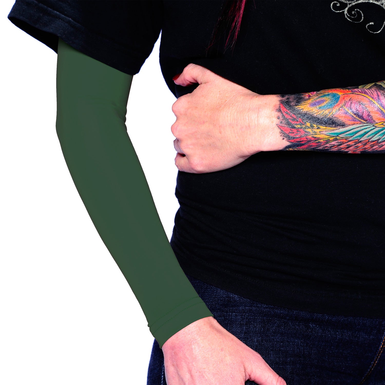 Olive Green Full Arm Sleeves for Hiding Your Tattoos at Work
